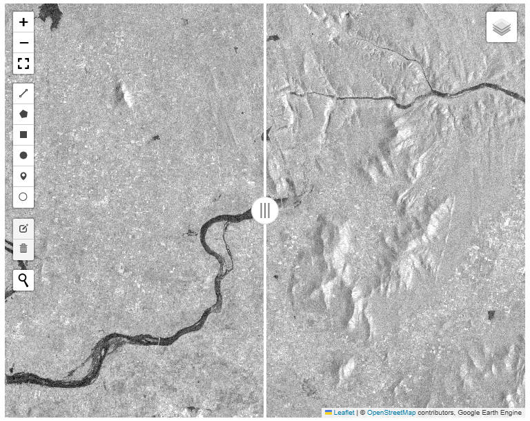 Radar imagery for mapping inundated areas